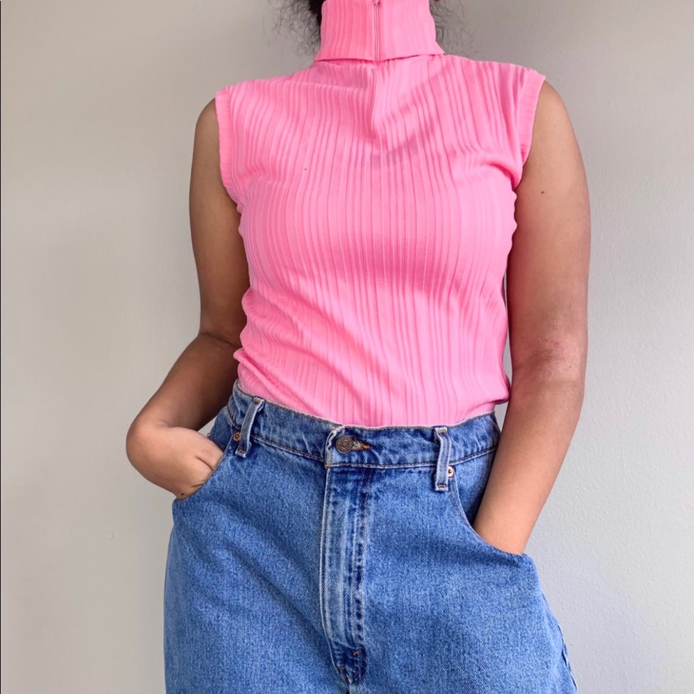 Pink turtleneck